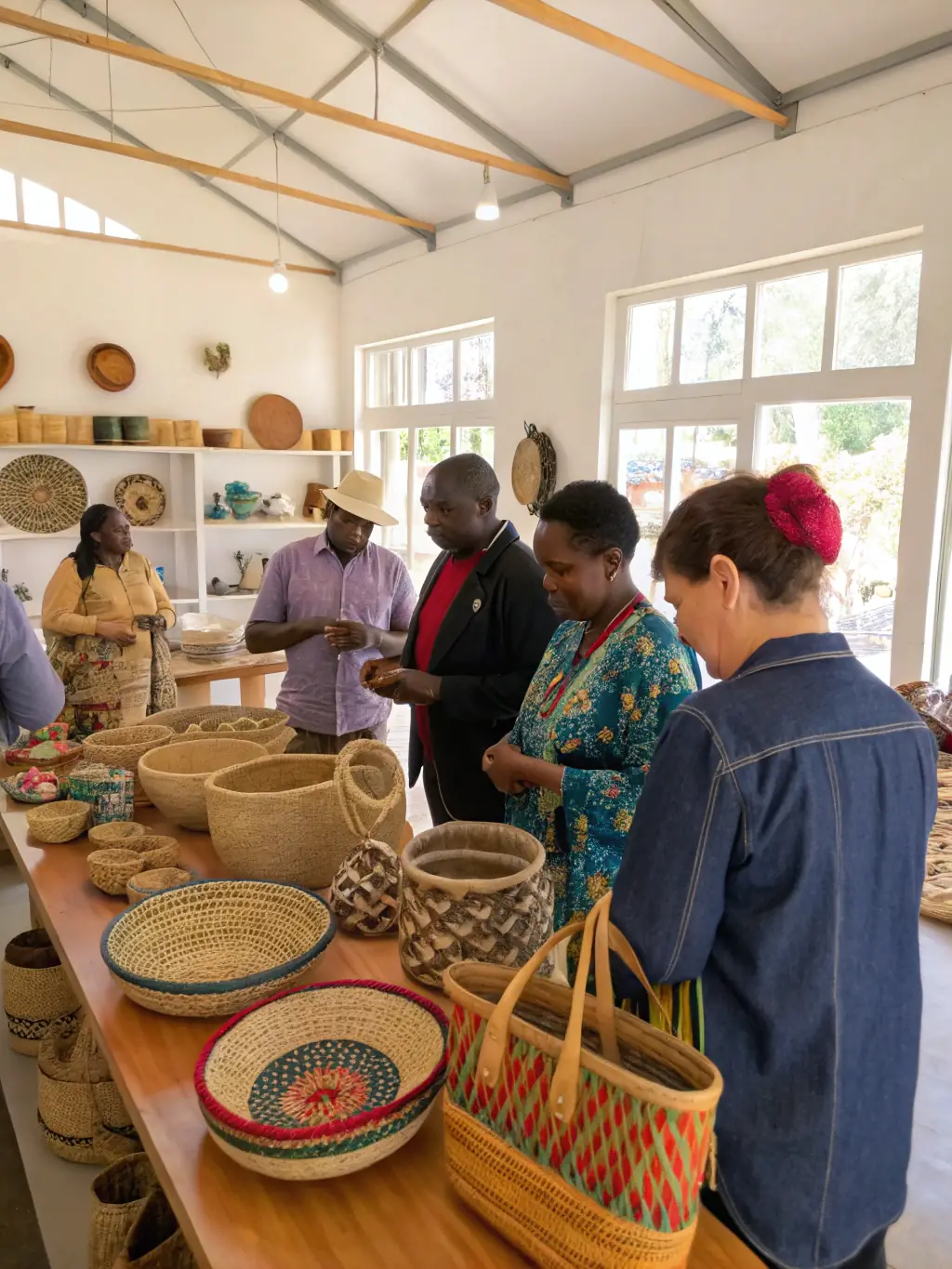 A photograph capturing a SOCIETE HISTORIQUE DU CANTON DE LIVAROT ET DE SES ENVIRONS workshop where participants are learning traditional crafts, promoting cultural heritage and skills.