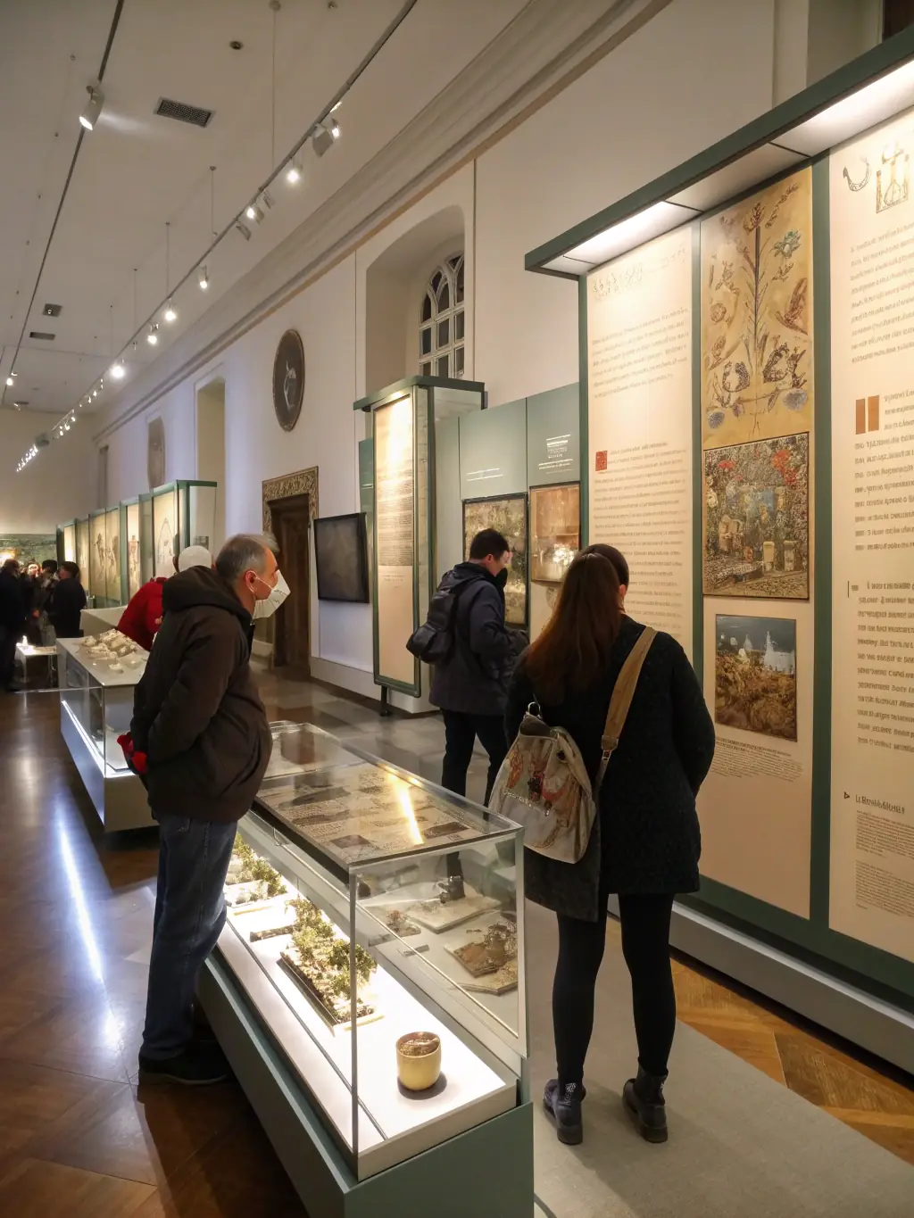 A photograph of a historical exhibition organized by the SOCIETE HISTORIQUE, featuring artifacts and documents related to the history of Livarot and its surrounding area.