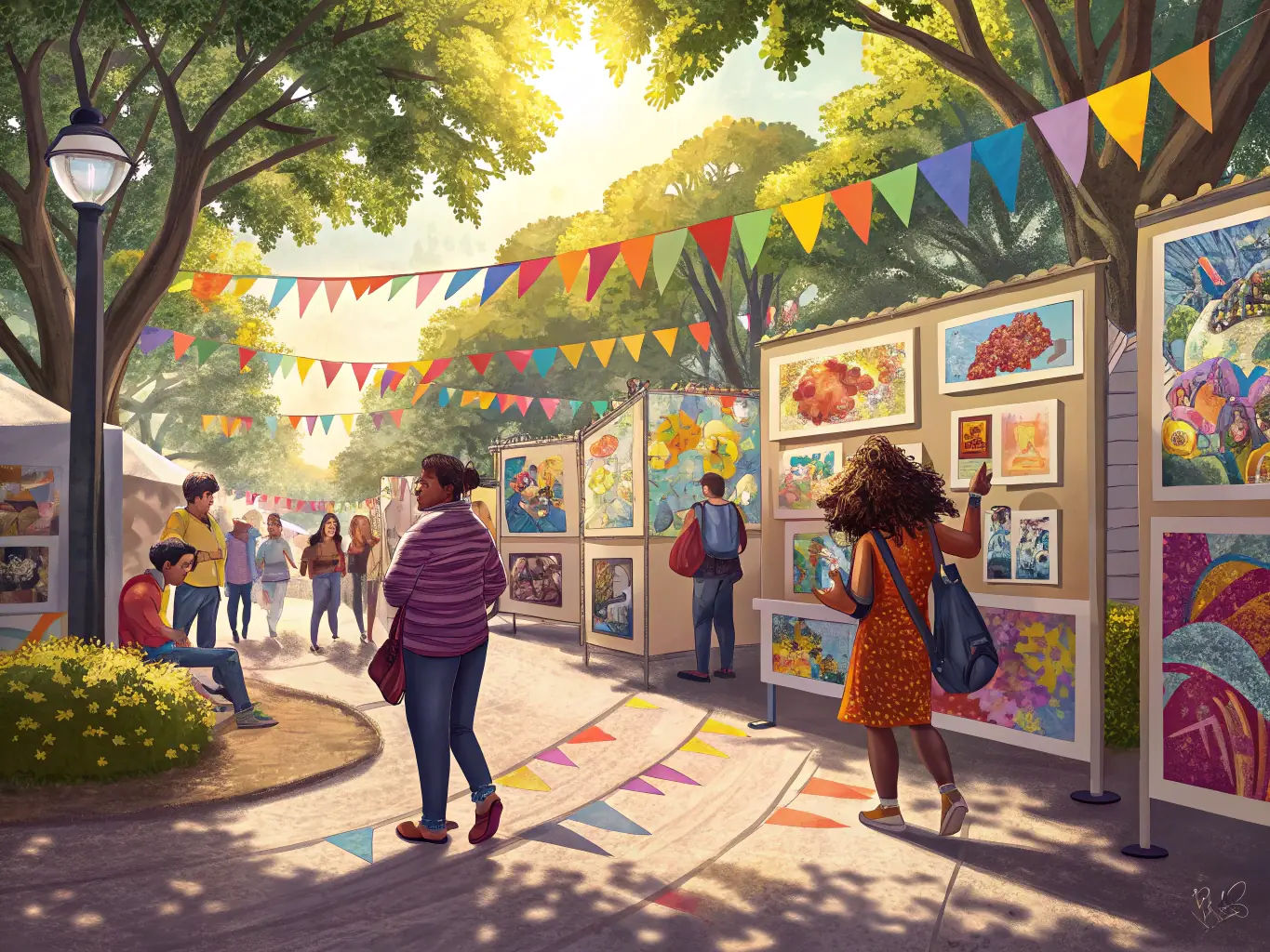 A vibrant image of a community event organized by the SOCIETE HISTORIQUE, featuring local residents participating in traditional crafts and cultural activities.